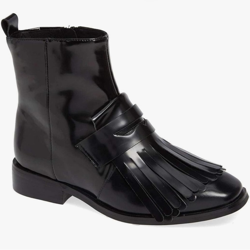 Jeffrey Campbell Women's Baron Black Fringe Ankle Boots